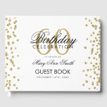 Livre D'or Gold 60th Birthday Party Parties scintillant Confe<br><div class="desc">Elégante 60e fête d'anniversaire Parties scintillant d'or Confetti modèle blanc.</div>