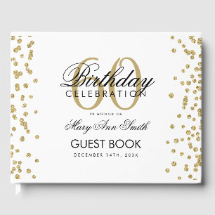 Livre D'or Gold 60th Birthday Party Parties scintillant Confe