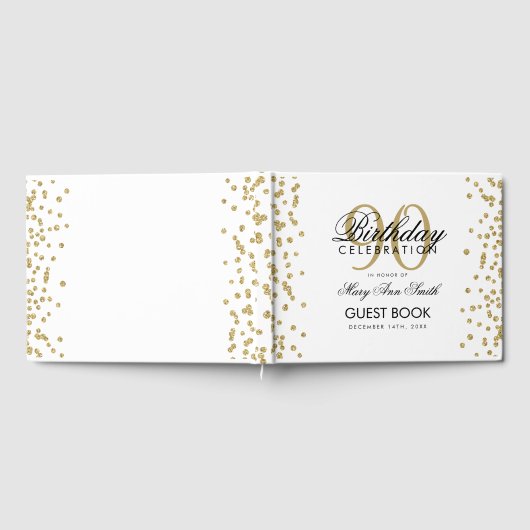 Livre D'or Gold 90e anniversaire Parties scintillant Confetti (Complet)