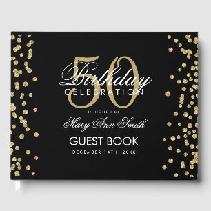 Livre D'or Gold Black 50th Birthday Party Parties scintillant
