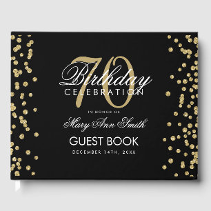 Livre D'or Gold Black 70th Birthday Party Parties scintillant