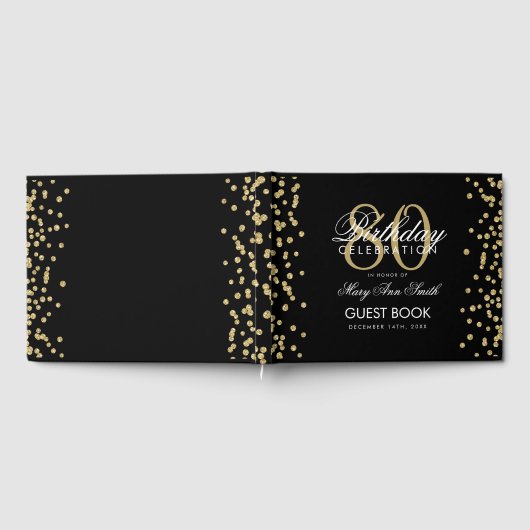 Livre D'or Gold Black 80th Birthday Party Parties scintillant (Complet)