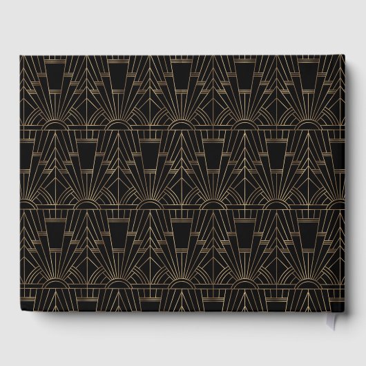 Livre D'or Gold Black Art Déco Gatsby 1920s Style Mariage (Verso)