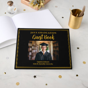 Livre D'or Gold Black Graduate Photo Parti de graduation offi