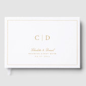 Livre D'or Gold Classance Script Monogramme Mariage Gues (Recto)