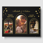 Livre D'or Gold Confetti Black Photo Mariage (Recto)