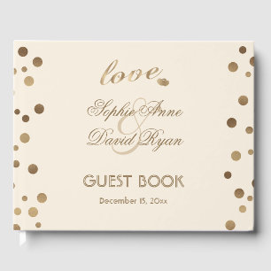Livre D'or Gold Confetti Champagne Mariage personnalisé