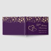 Livre D'or Gold Confetti Coeurs 50e anniversaire de Mariage (Complet)