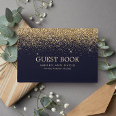 Livre D'or Gold Confetti Marine Bleu Mariage moderne