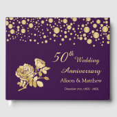 Livre D'or Gold Confetti Rose 50e anniversaire Mariage (Recto)