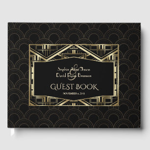 Livre D'or Gold Great Gatsby Art Déco Style Mariage