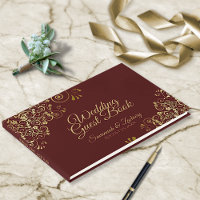 Gold Lace Auburn Brown Frilly Mariage élégant