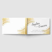 Livre D'or Gold Palm Feuille moderne Mariage tropical (Complet)
