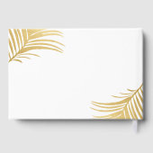 Livre D'or Gold Palm Feuille moderne Mariage tropical (Verso)
