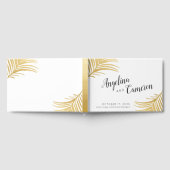 Livre D'or Gold Palm Feuille moderne Mariage tropical (Complet)