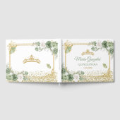 Livre D'or Gold Quinceañera Sage Green Crown Butterfly (Complet)