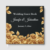 Livre D'or Gold Roses Custom Background Wedding  (Recto)
