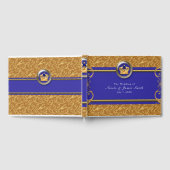 Livre D'or Gold & Royal Blue Crown Mariage Élégant Parti (Complet)