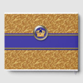 Livre D'or Gold & Royal Blue Crown Mariage Élégant Parti (Verso)