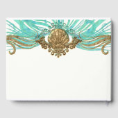Livre D'or Gold & Turquoise Sea Shell Glam Beach Mariage élég (Verso)