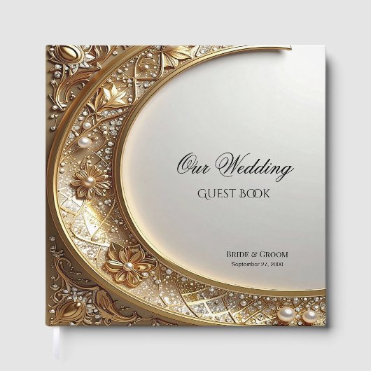 Livre D'or Golden Ornate Frame Guest Book (Recto)