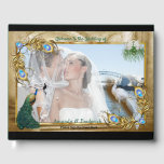 Livre D'or Golden Royal Peacock Temple Dreams<br><div class="desc">Pons royaux blancs et bleus sur un temple tropical arrière - plan Cette collection est accompagnée d'un mariage correspondant stationnaire pour customiser</div>