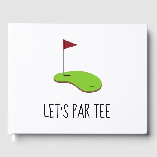 Livre D'or Golf Let’s Par avec drapeau de golf sur vert blanc (Recto)