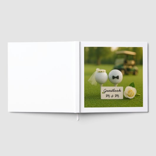 Livre D'or Golf Wedding with balls on green grass bride groom (Complet)