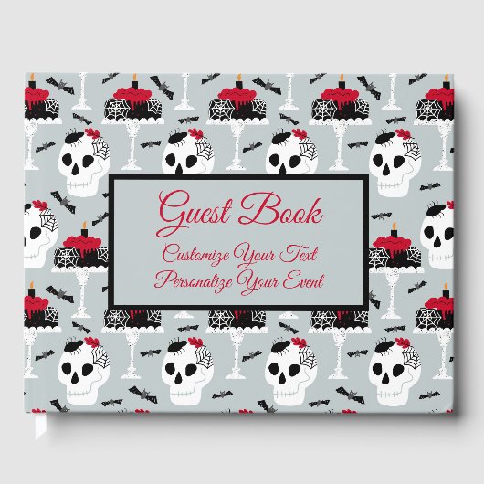 Livre D'or Goth Anniversaire Graduation Skeleton Spider Cake (Recto)