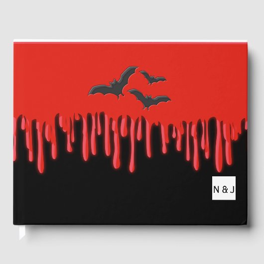 Livre D'or Gothic Bats & Red Dripping Blood Halloween (Recto)