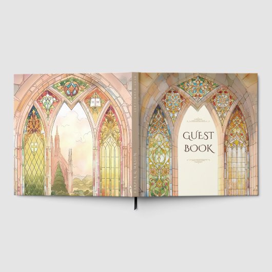 Livre D'or Gothic Cathedral Stained Glass Wedding (Complet)