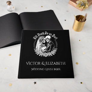 Livre D'or Gothique Élégant jusqu'à la mort Mariage noir et b
