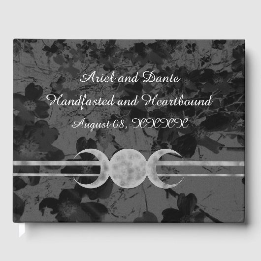 Livre D'or Gothique Triple Moon Floral Mariage Handfasting St (Recto)
