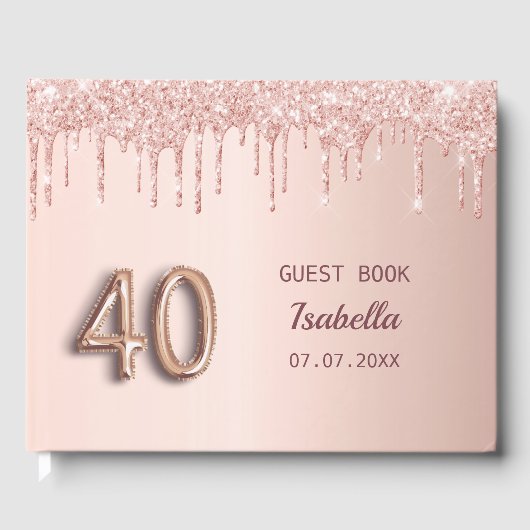 Livre D'or gouttes d'or rose 40e anniversaire (Recto)