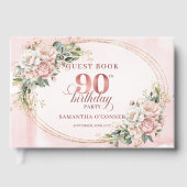 Livre D'or Graceful Dusty Pink Gold Greenery 90th Birthday   (Recto)