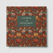 Livre D'or Graceful Green Calligraphy With Floral (Recto)