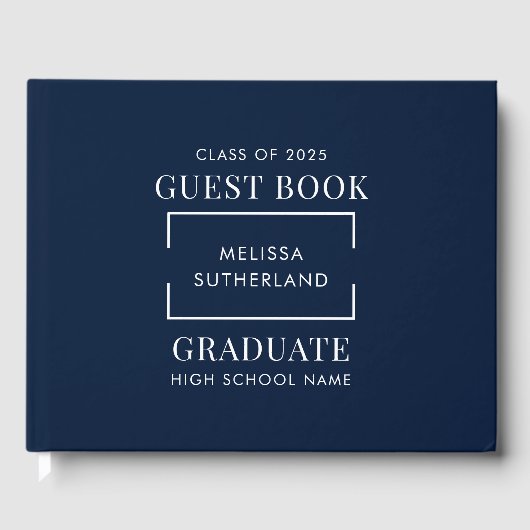 Livre D'or Graduation 2025 Navy Blue Grad Party (Recto)