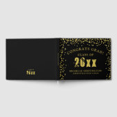 Livre D'or Graduation Congrats Grad Black Gold Confetti Nom (Complet)