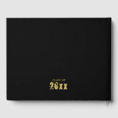 Livre D'or Graduation Congrats Grad Black Gold Confetti Nom (Verso)