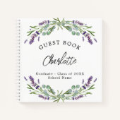 Livre d'or Graduation lavande violette eucalyptus (Devant)