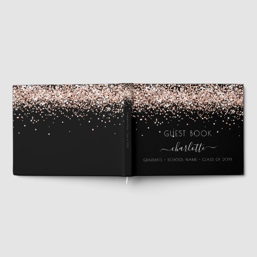 Livre D'or Graduation party noir rose or 2025 (Complet)