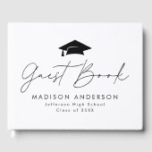 Livre D'or Graduation photo de script noir moderne (Recto)