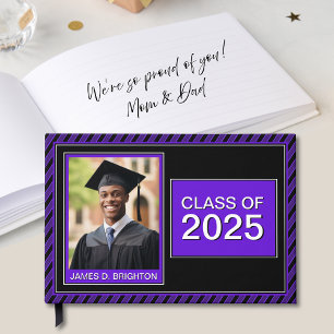 Livre D'or Graduation photo violet et noir