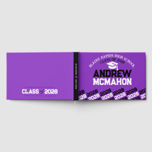 Livre D'or Graduation Purple & Noir Personnalisée