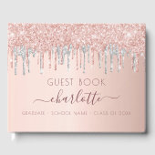 Livre D'or Graduation rose or parties scintillant classe de 2 (Recto)