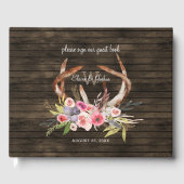 Livre D'or grange bois floral bois bois bois mariage rustique (Recto)