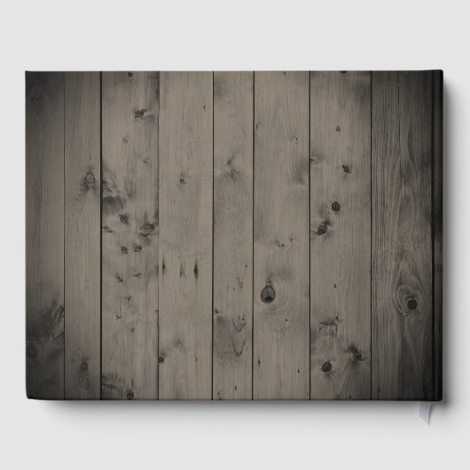 Livre D'or Grange Rustique Mariage Bois rose Fleurs (Verso)