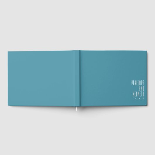 Livre D'or Gras Noms Typographie rétro Mariage Turquoise colo (Complet)