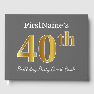 Livre D'or Gray, Faux Gold 40th Birthday Party + Nom personna