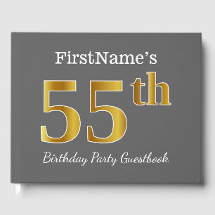 Livre D'or Gray, Faux Gold 55th Birthday Party + Nom personna